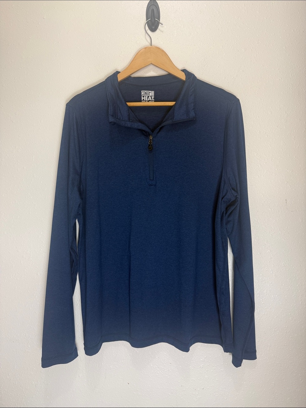 32 Degree Long Sleeve Quarter-Zip Performance Shirt - Navy, Size M